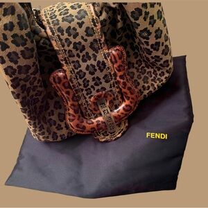Fendi Leopard Print Shoulder Bag - Brown and Black
